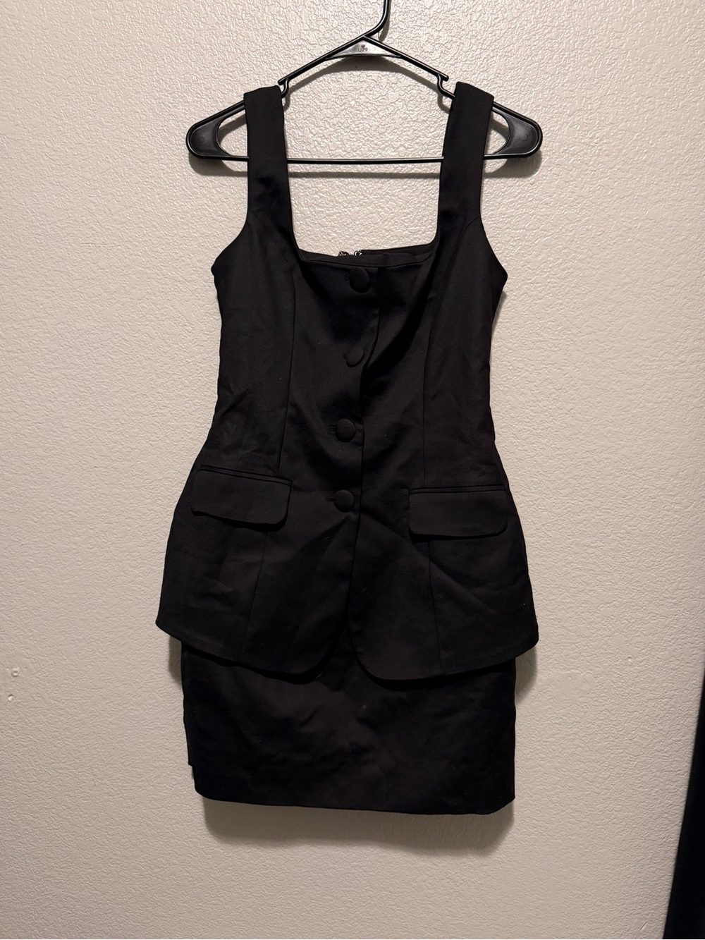 Club L London Black Sleeveless Peplum Mini Dress